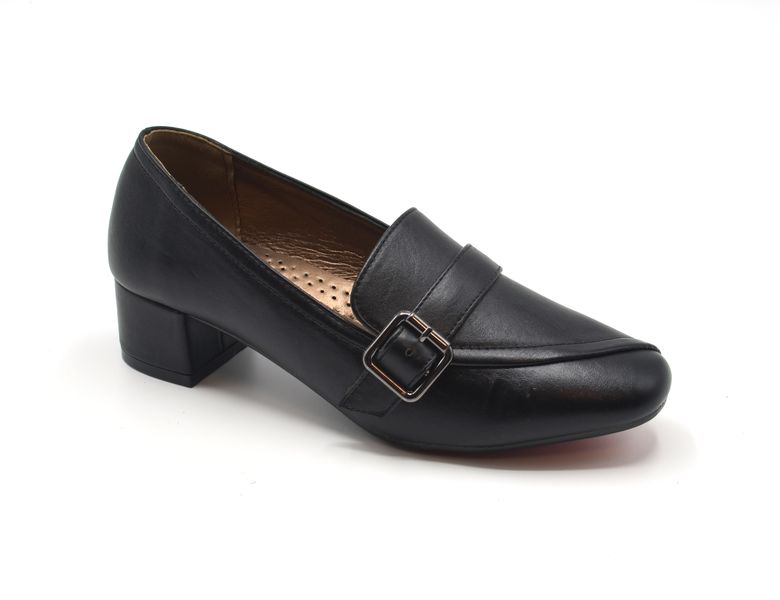 TTP Ladies Block Heel Buckle Court Shoe