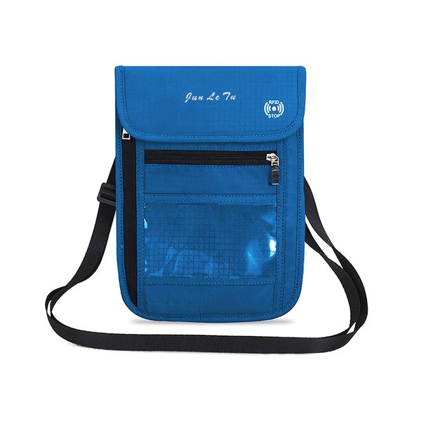 Travel Neck Pouch Waterproof Passport Holder with RFID Blocking