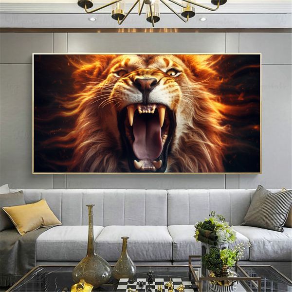 Canvas Wall Decor - Lion Roaring Power - 0445