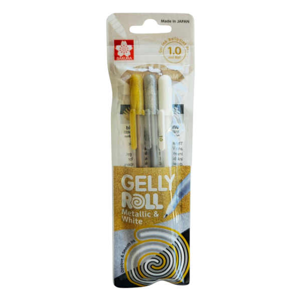 Sakura Gelly Roll Metallic and White set of 3