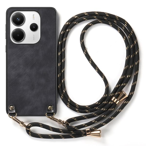 Chain crossbody Solid Color Phone Case Compatible with Redmi Note 14 Pro 5G
