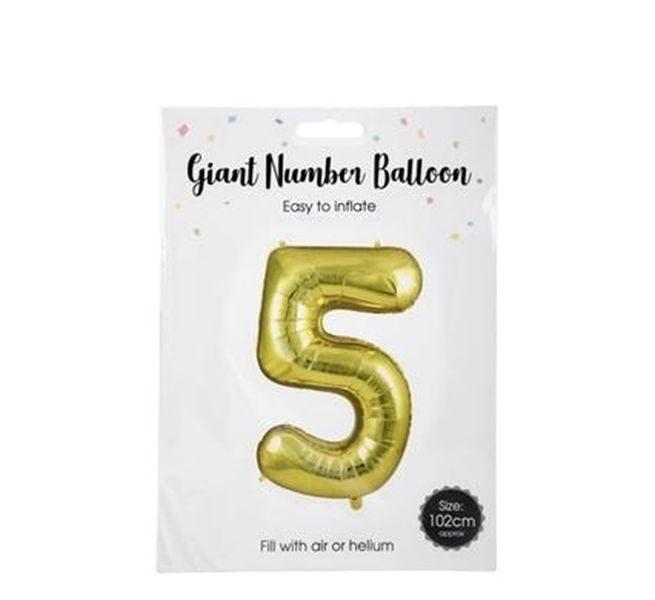 Gold Foil Helium Balloon 5 (102cm) F-04 Set of 2