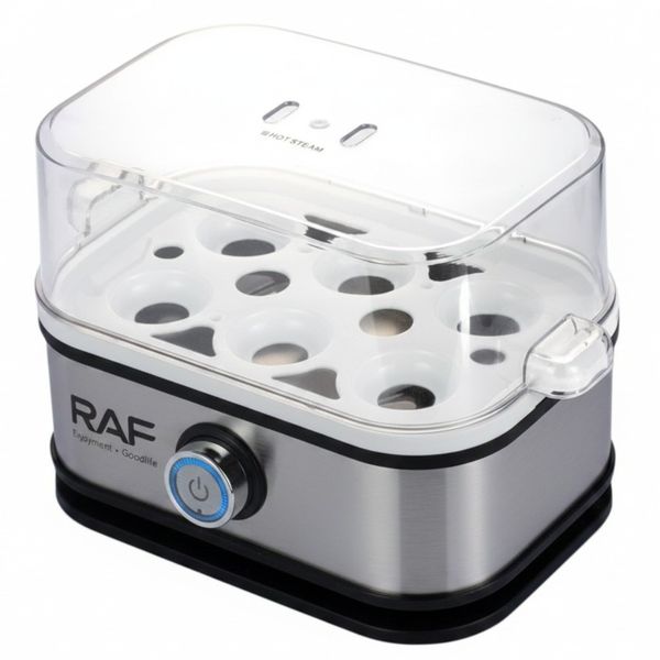 RAF Electric 6 Egg Boiler Poachers Cooker Overheat Protection - 400W