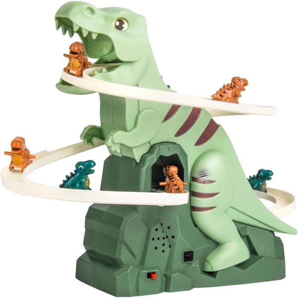 Toy, Dinosaur Slide with Lights and Music, 5 Small Dinosaurs