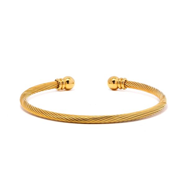 Steel My Heart Waterproof Stainless Steel Twisted Cuff Bangle