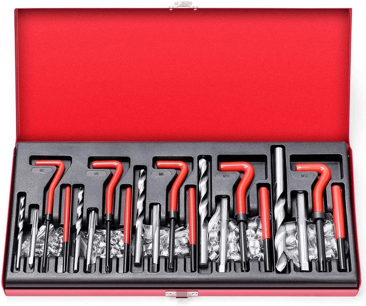 131PCS SAE Thread Repair Kit, Fix Internal/External Screw Holes, Pro Tool