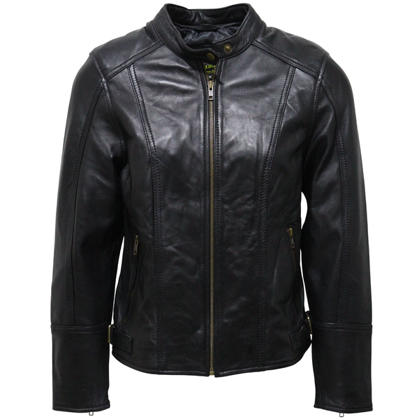 Women's Genuine Leather Jacket - Black