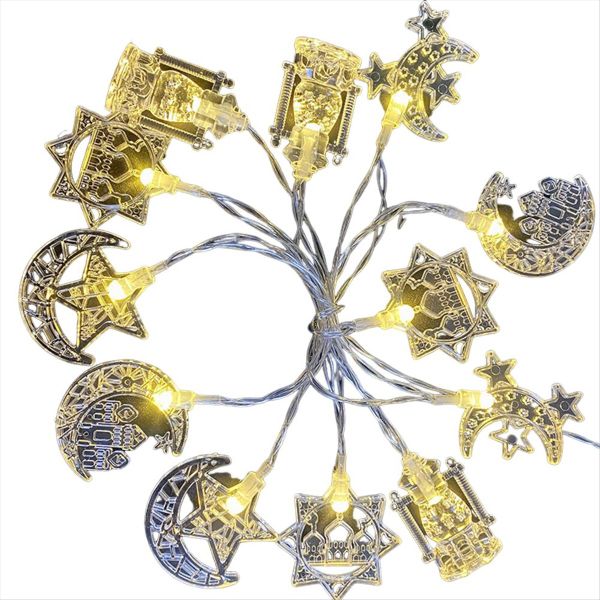 1.5M 10LED EID Mubarak LED String Lights Islam Muslim Festival Party Moon S