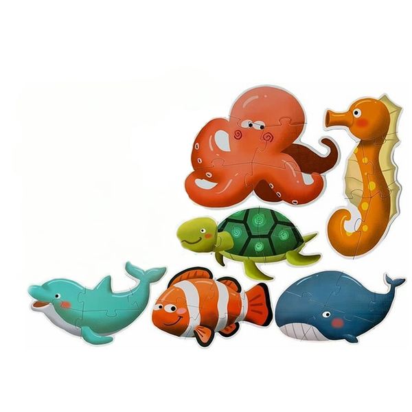 Set Of 6 Jigsaw Puzzles Sea Animals 30 Pieces KW-4011