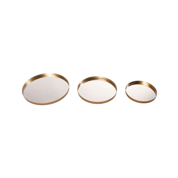 Round Set of 3 Trays With Mirror