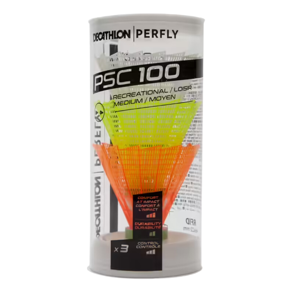 Perfly Plastic Shuttlecock Psc 100 Medium X 3