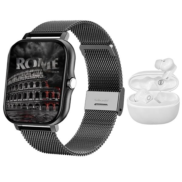 Golden Perfect Sports Smartwatch + Bluetooth Earbuds for Active Men