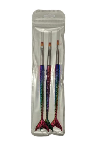 3 Piece Mermaid Nail Gel Brush Set