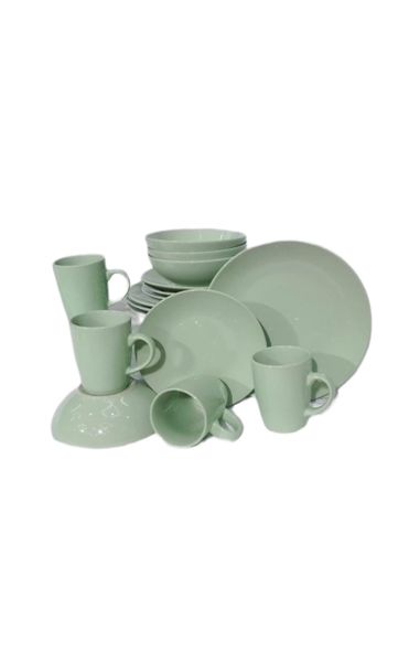 Dream World Red Rounded Stoneware Dinnerware Set of 16 Pieces