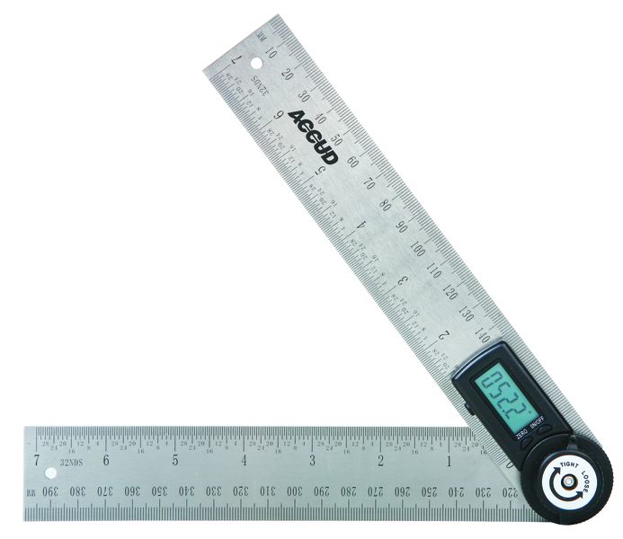 Accud - Digital Protractor Blade 200mm 0-360