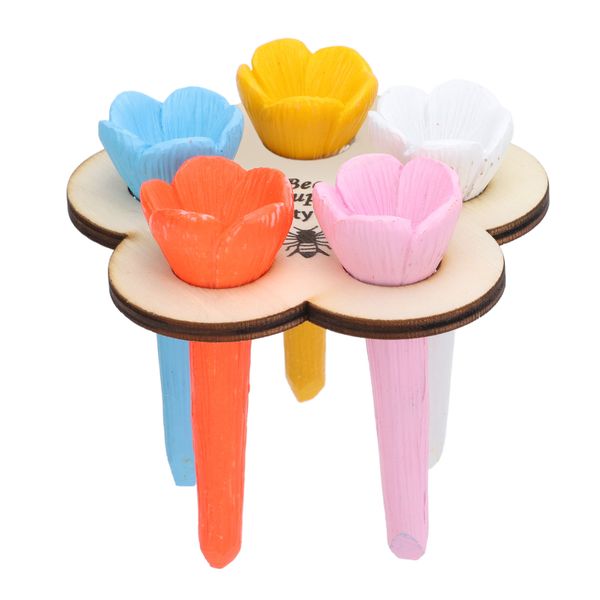 Resin Bee Watering Cup with Wooden Stand