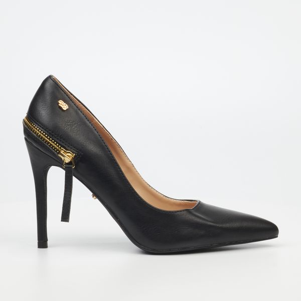 Miss Black Lola40 Black Women Faux Leather Court Heel
