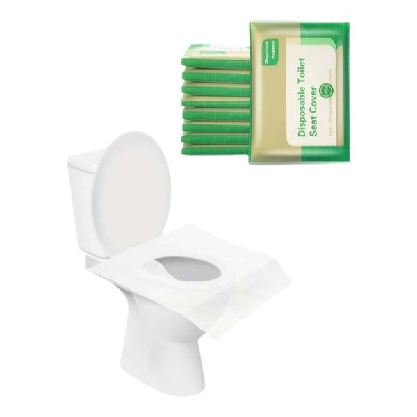20pcs Simple White Paper Cover, Portable Disposable Toilet Seat Cover For