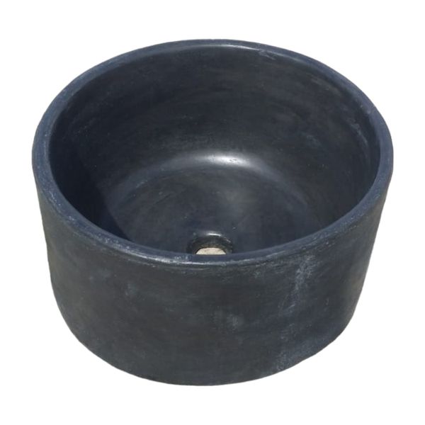 Black Cement Round Flat 40cm x 40cm x 20cm. Hand-made Bespoke Butler Basin