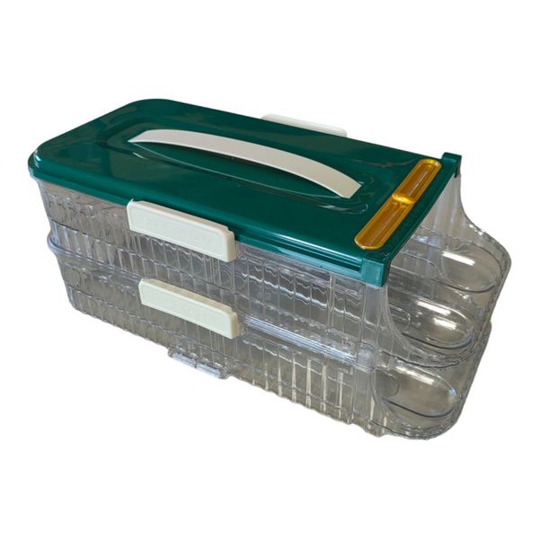 Set of 2 Egg Storage Box Refrigerator Egg Dispenser Organizer