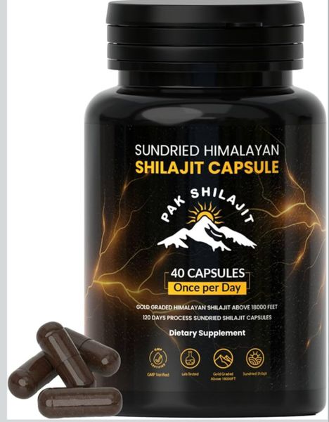 Pak Shilajit - 100% Pure Himalayan Shilajit 40 Capsules | Gold Grade