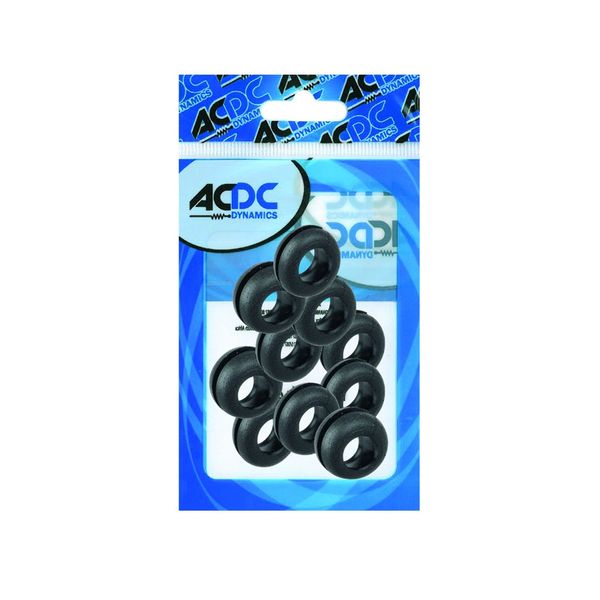 ACDC - Rubber Grommet Black 12.2 × 6.2 mm (100 Pack)