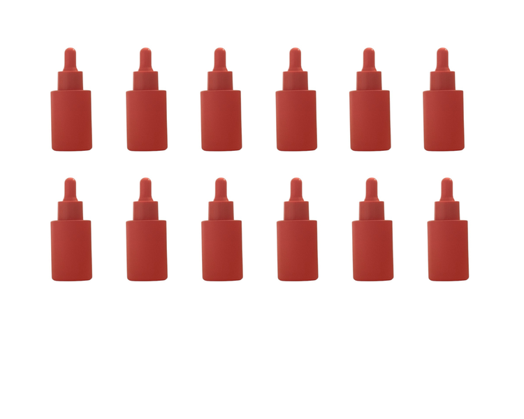 12 Pack 30ml Glass Dropper Bottles - Orange or Pink Cosmetic Serum Bottles