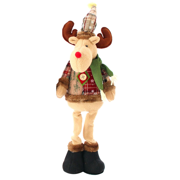 Standing Christmas Reindeer, Reindeer Stuffed Plush with Retractable Legs C