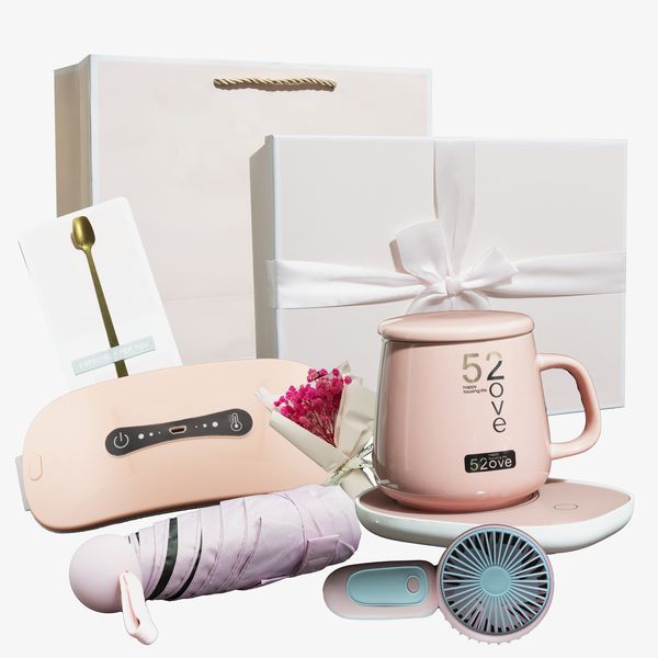 Women's Gift Set- Coffee Mug Warmer, Menstrual Relief Belt - 9 Piece Set