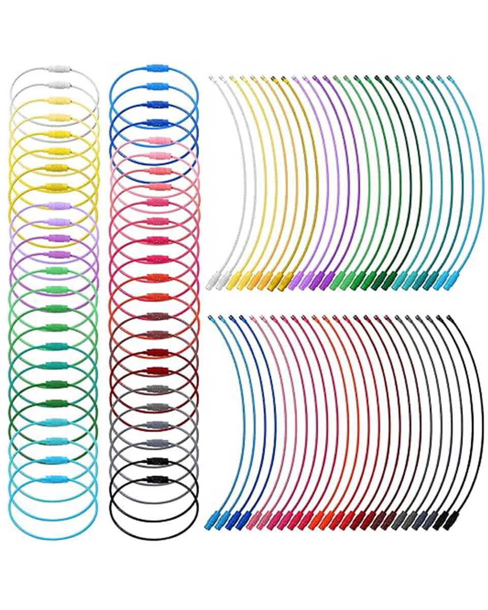 Steel Wire Key Ring/Luggage Tags Loops Tag Keepers -120 Piece
