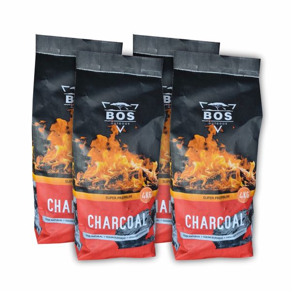 Bos 4 x Outdoor Braai Charcoal 4KG