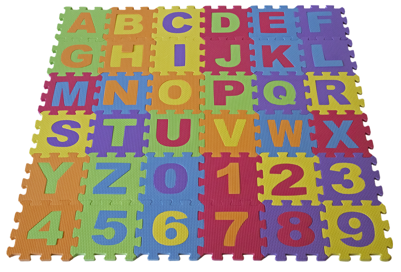 36Piece Interlocking Alphabet and Numbers Educational Foam Puzzle Mat