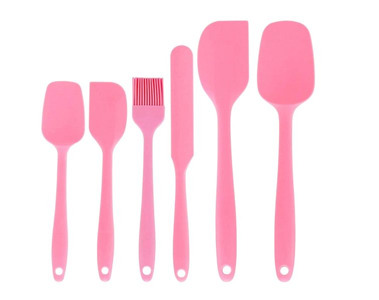 6 Piece - Silicone Kitchen Utensil Set - Pink