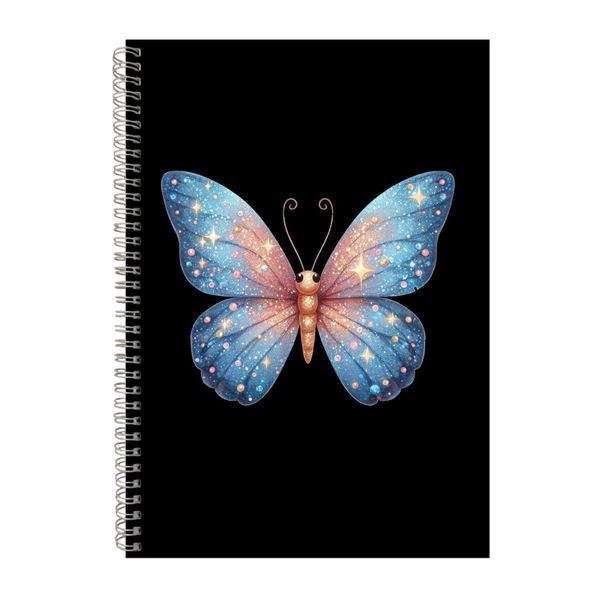 Blue Gold A4 Notebook Spiral Lined Notepad Glitt image