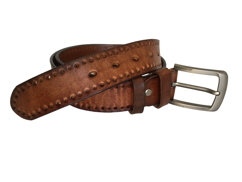 Full Grain Leather Pin Buckle Men Belt