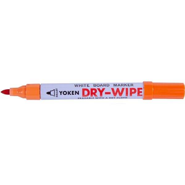 Orange Yoken Whiteboard Marker Fine Bullet Point x4