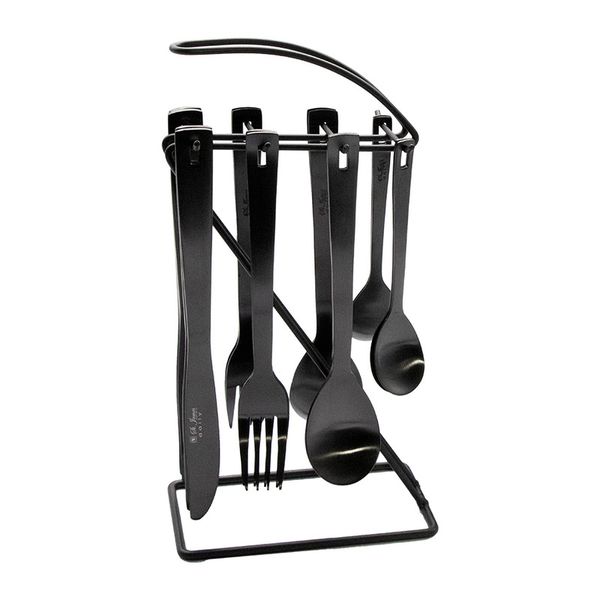 St. James Cutlery Daily 16 Piece Matte Black Hanging Set