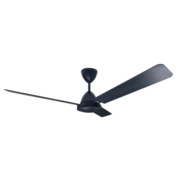 Whirlwind Ceilling Fan Black with 3 x 1200mm Wood Blades Black + Reg1F