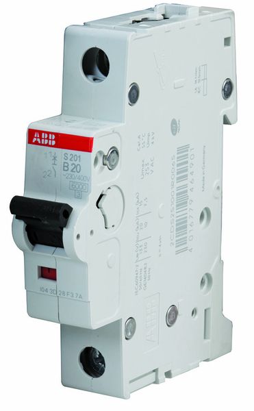 Abb (S201-B20) Thermal Magnetic Circuit Breaker, 20 A, 1 Pole