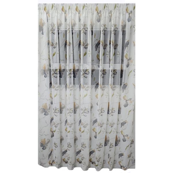 Floral Voile - Tan Grey - Taped image