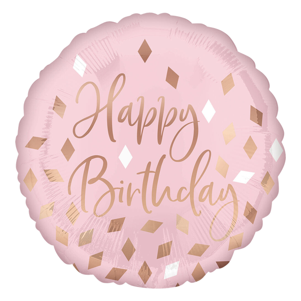 Foil Balloon Happy Birthday Blush 18 inch