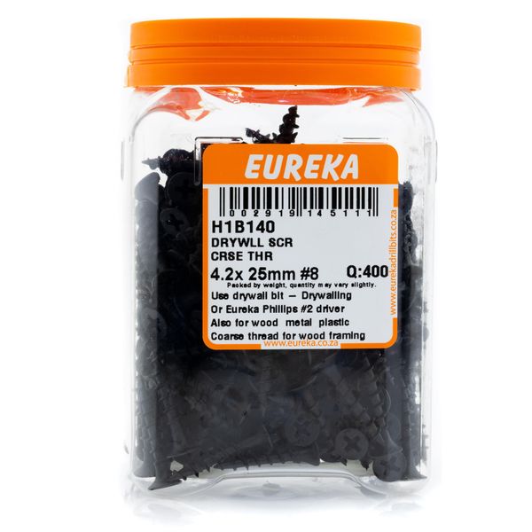 EUREKA Drywall Screw Coarse Thread 4.2 x 25mm #8 Q:400 H1B140
