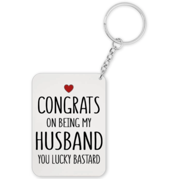 Congrats On Being My Husband Anniversary Valentine Gift Keyring