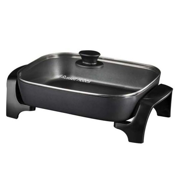Black Die Cast Casserole Frying Pan - 1500W