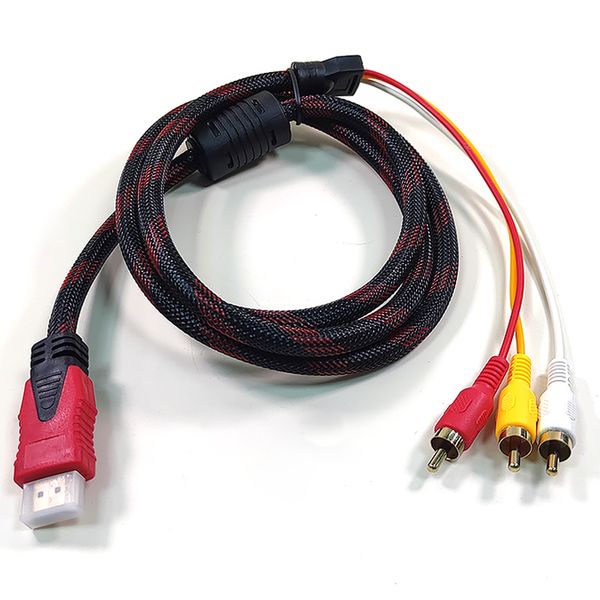 HDMI Male to 3RCA AV Video Cable 1.5M Compatible with HDTV