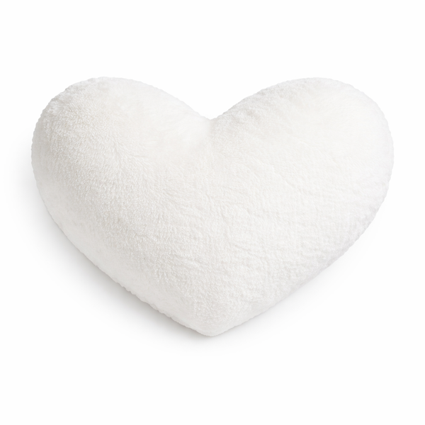 Sukari - Ultra Soft Faux Fur Heart Pillow - White