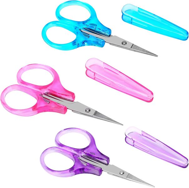 3Pcs Small All Purpose Craft Scissors Stainless Steel with Protective Cover
