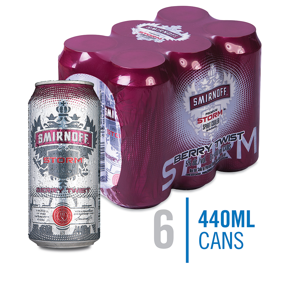 Smirnoff Storm Berry Twist Premium Spirit Cooler 6 X 440ml Can Buy