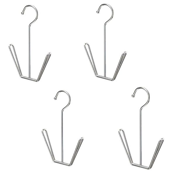 4 Pack - Step Fresh Stainless Steel Shoe Hangers - Silver