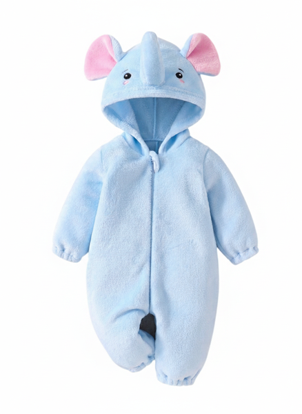 Cute Baby Toddler Elephant Jumpsuit Hooded Romper Onesie Pajamas Outfit
